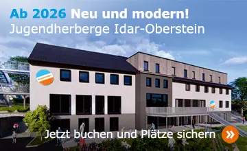 Außenansicht der neuen Edelsteinland-Jugendherberge Idar-Oberstein